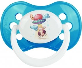 Animaux rigolos Secoupe volente chien : Cyan classique Tétine embout anatomique