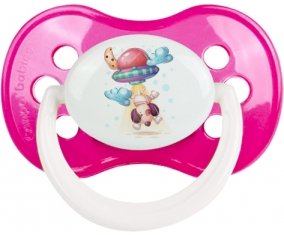 Animaux rigolos Secoupe volente chien : Rose foncé classique Tétine embout anatomique