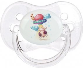 Animaux rigolos Secoupe volente chien : Transparent classique Tétine embout cerise