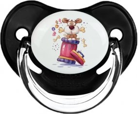 Animaux rigolos Woof ! : Noir classique Tétine embout physiologique