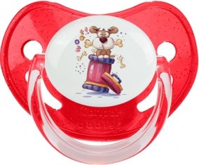 Animaux rigolos Woof ! : Rouge à paillette Tétine embout physiologique