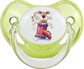 Animaux rigolos Woof ! : Vert à paillette Tétine embout physiologique