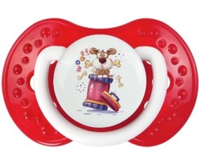 Animaux rigolos Woof ! : Blanc-rouge classique Tétine embout Lovi Dynamic