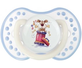 Animaux rigolos Woof ! : Blanc-cyan classique Tétine embout Lovi Dynamic