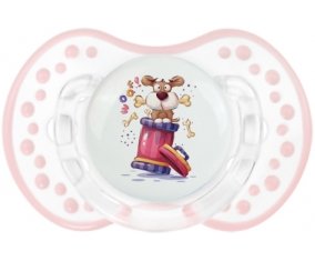Animaux rigolos Woof ! : Retro-blanc-rose-tendre classique Tétine embout Lovi Dynamic