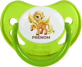 My Little Pony Applejack avec prénom : Vert phosphorescente Tétine embout physiologique