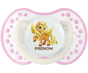 My Little Pony Applejack avec prénom : Blanc-rose phosphorescente Tétine embout Lovi Dynamic