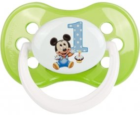 Disney Mickey Numéro 1 anniversaire : Vert classique Tétine embout anatomique