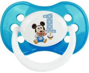 Disney Mickey Numéro 1 anniversaire : Cyan classique Tétine embout anatomique