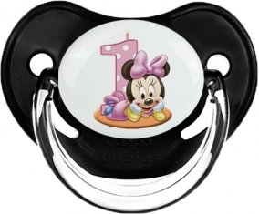 Disney Minnie Numéro 1 anniversaire : Noir classique Tétine embout physiologique