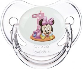 Disney Minnie Numéro 1 anniversaire : Transparent classique Tétine embout physiologique