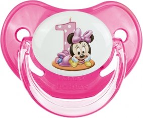 Disney Minnie Numéro 1 anniversaire : Rose classique Tétine embout physiologique