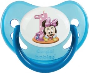 Disney Minnie Numéro 1 anniversaire : Bleue phosphorescente Tétine embout physiologique