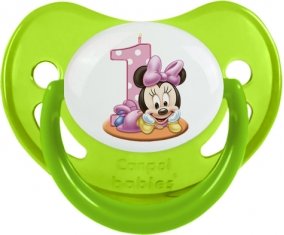Disney Minnie Numéro 1 anniversaire : Vert phosphorescente Tétine embout physiologique