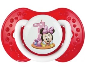 Disney Minnie Numéro 1 anniversaire : Blanc-rouge classique Tétine embout Lovi Dynamic