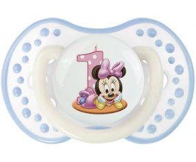 Disney Minnie Numéro 1 anniversaire : Blanc-cyan classique Tétine embout Lovi Dynamic