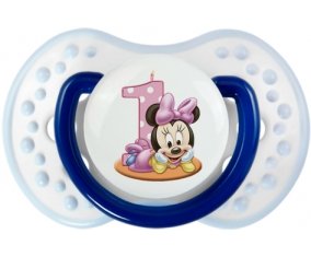 Disney Minnie Numéro 1 anniversaire : Marine-blanc-bleu classique Tétine embout Lovi Dynamic