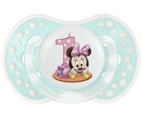 Disney Minnie Numéro 1 anniversaire : Retro-turquoise-lagon classique Tétine embout Lovi Dynamic