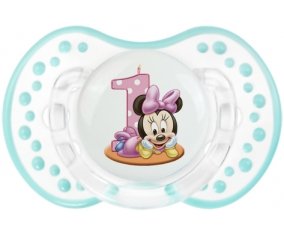 Disney Minnie Numéro 1 anniversaire : Retro-blanc-lagon classique Tétine embout Lovi Dynamic