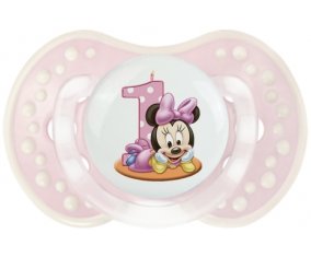 Disney Minnie Numéro 1 anniversaire : Retro-rose-tendre classique Tétine embout Lovi Dynamic