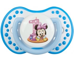Disney Minnie Numéro 1 anniversaire : Blanc-bleu phosphorescente Tétine embout Lovi Dynamic