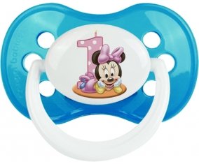 Disney Minnie Numéro 1 anniversaire : Cyan classique Tétine embout anatomique
