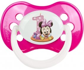 Disney Minnie Numéro 1 anniversaire : Rose foncé classique Tétine embout anatomique