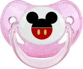 Disney Mickey short rouge : Rose à paillette Tétine embout physiologique