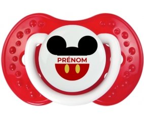 Disney Mickey short rouge avec prénom : Blanc-rouge classique Tétine embout Lovi Dynamic