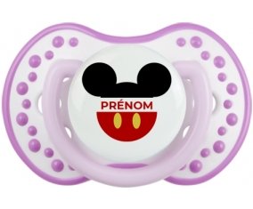 Disney Mickey short rouge avec prénom : Blanc-mauve classique Tétine embout Lovi Dynamic