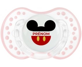 Disney Mickey short rouge avec prénom : Retro-blanc-rose-tendre classique Tétine embout Lovi Dynamic