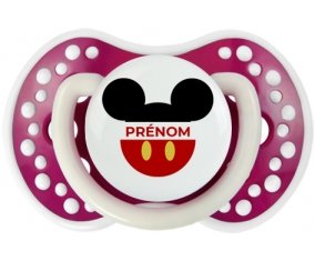 Disney Mickey short rouge avec prénom : Fuchsia phosphorescente Tétine embout Lovi Dynamic