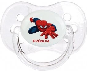 Spiderman design-2 avec prénom : Transparent classique Tétine embout cerise