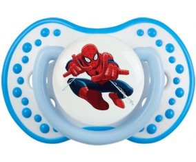 Spiderman design-3 avec prénom : Blanc-bleu phosphorescente Tétine embout Lovi Dynamic
