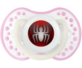 Spiderman bouton araigné : Blanc-rose phosphorescente Tétine embout Lovi Dynamic