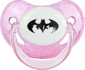 Batman logo noir : Rose à paillette Tétine embout physiologique