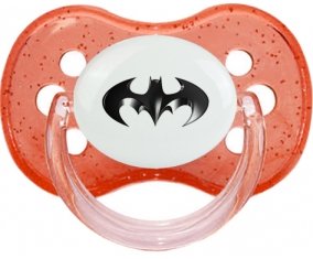 Batman logo noir : Rouge à paillette Tétine embout cerise
