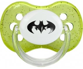 Batman logo noir : Vert à paillette Tétine embout cerise