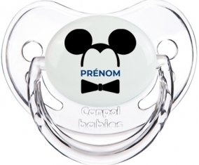 Disney Mickey Oreilles noires Nœud papillon noir avec prénom : Sucette Physiologique