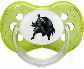 Batman design-1 : Vert à paillette Tétine embout cerise