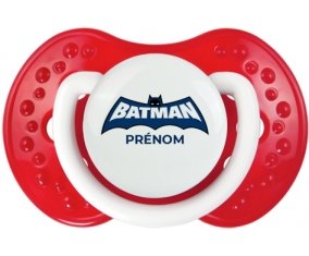 Batman logo bleu avec prénom : Blanc-rouge classique Tétine embout Lovi Dynamic