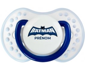 Batman logo bleu avec prénom : Marine-blanc-bleu classique Tétine embout Lovi Dynamic