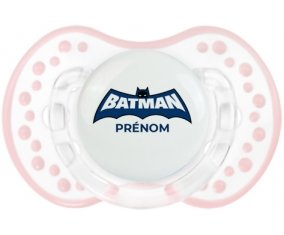 Batman logo bleu avec prénom : Retro-blanc-rose-tendre classique Tétine embout Lovi Dynamic