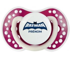 Batman logo bleu avec prénom : Fuchsia phosphorescente Tétine embout Lovi Dynamic