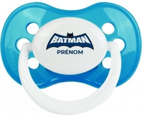 Batman logo bleu avec prénom : Cyan classique Tétine embout anatomique