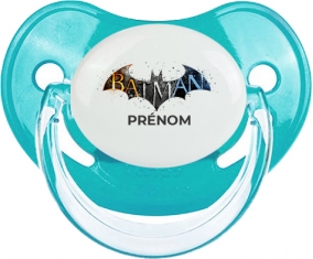 Batman logo design-1 avec prénom : Bleue classique Tétine embout physiologique
