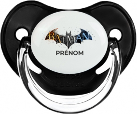 Batman logo design-1 avec prénom : Noir classique Tétine embout physiologique
