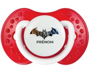 Batman logo design-1 avec prénom : Blanc-rouge classique Tétine embout Lovi Dynamic