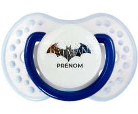 Batman logo design-1 avec prénom : Marine-blanc-bleu classique Tétine embout Lovi Dynamic
