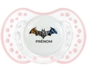 Batman logo design-1 avec prénom : Retro-blanc-rose-tendre classique Tétine embout Lovi Dynamic